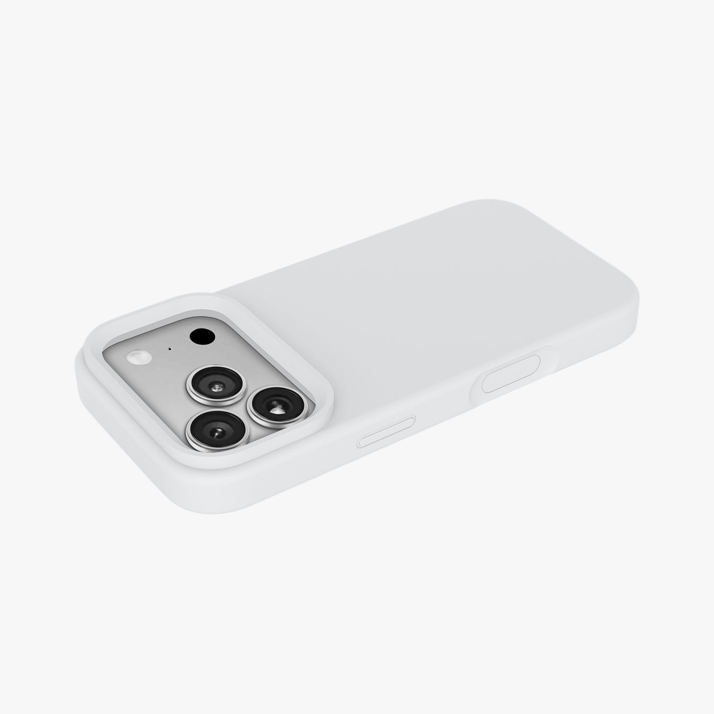 Magnetic Phone Case | Pure White Silicone Liquid Solid Color - Open Camera
