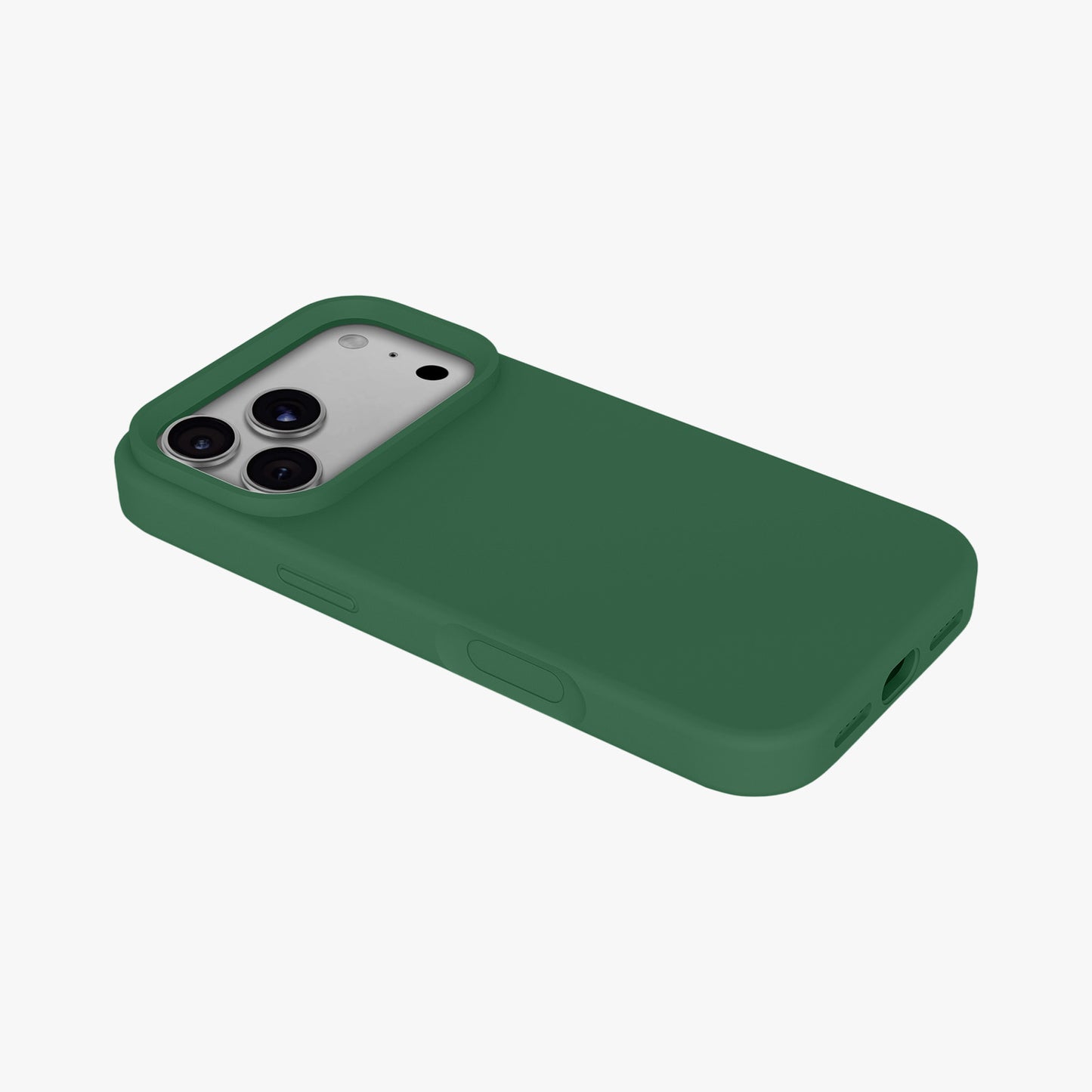 Magnetic Phone Case | Forest Green Silicone Liquid Solid Color - Open Camera