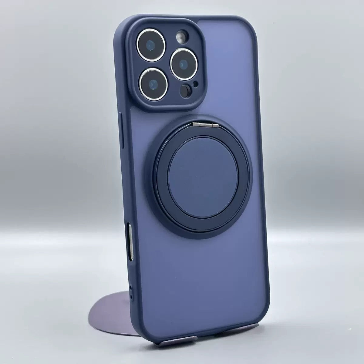 Skin-Feel Silicone Phone Case Ring Stand MagSafe - Blue