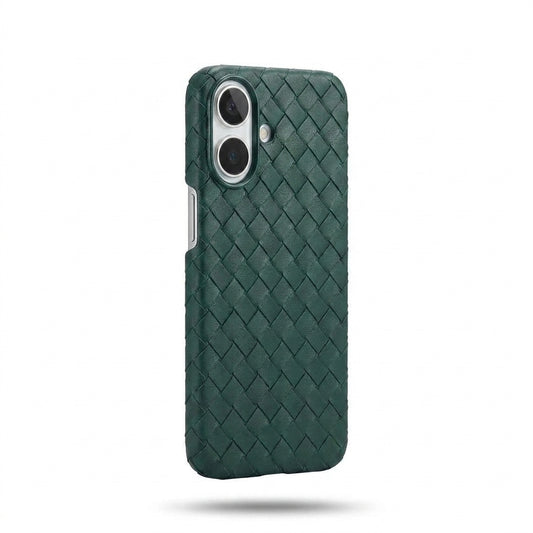 Woven Faux Leather Phone Case - Emerald