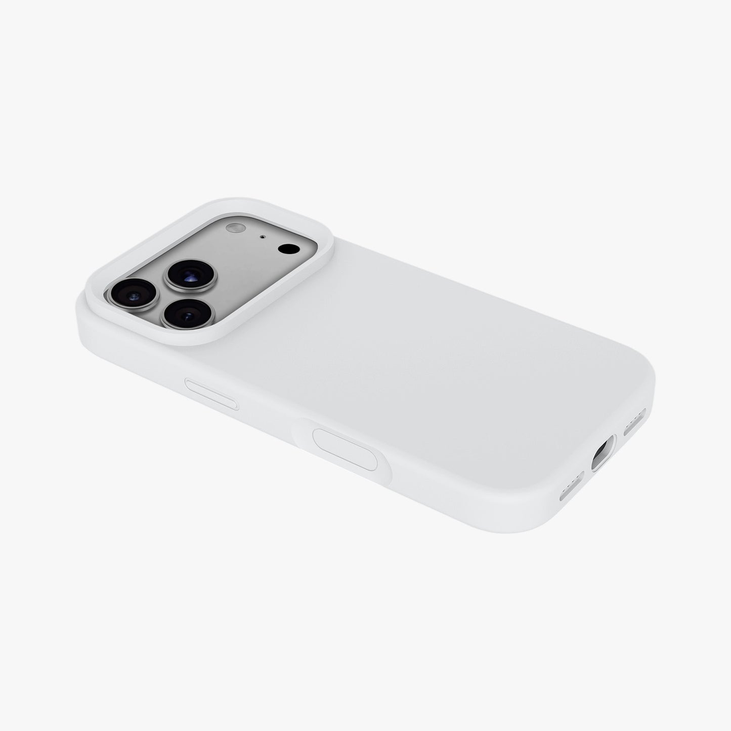 Magnetic Phone Case | Pure White Silicone Liquid Solid Color - Open Camera