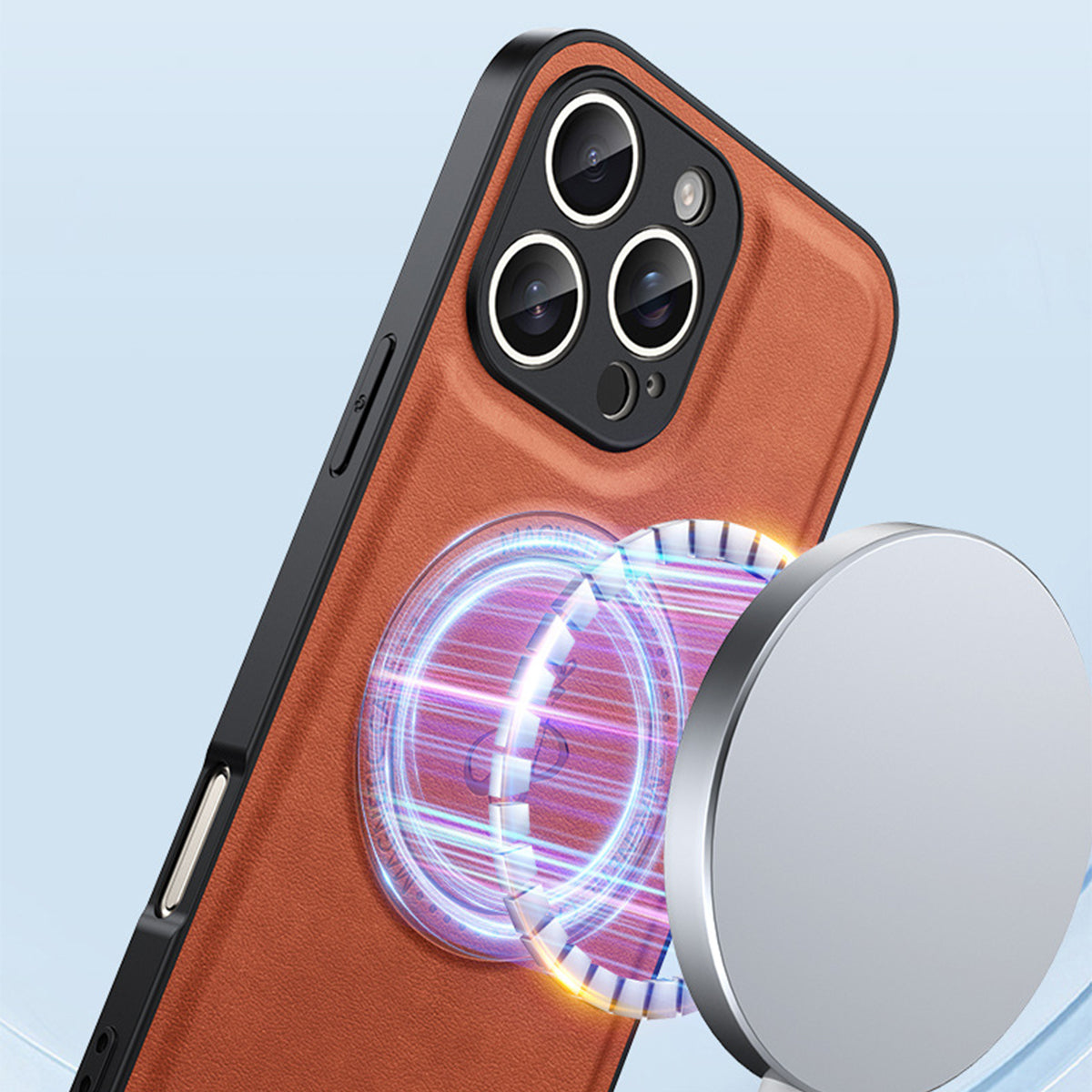 Magnetic Leather Phone Case | Faux Leather TPU Blue