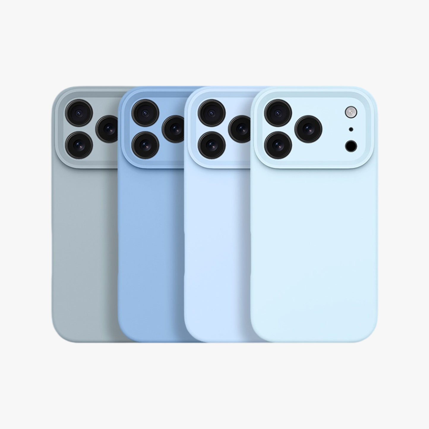 Magnetic Phone Case | Ice Blue Silicone Liquid Solid Color - Precise Fit