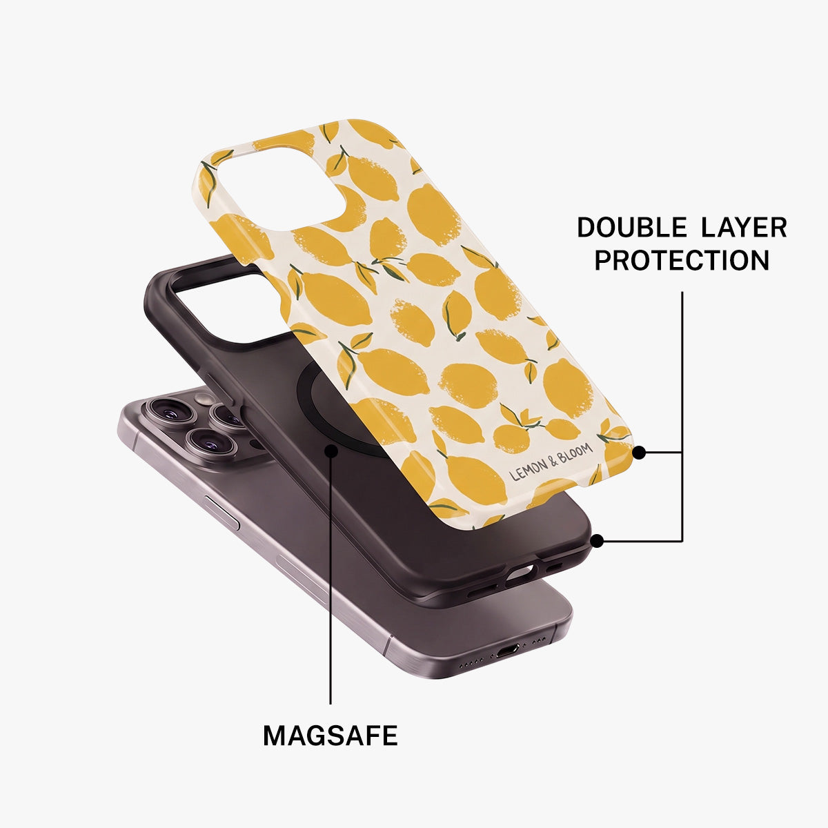 Magnetic Phone Case | Summer Lemon Fruit Pattern