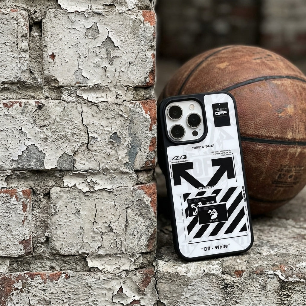 Off White inspired White Logo - Hypebeast Designer Case