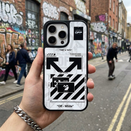 Off White inspired White Logo - Hypebeast Designer Case