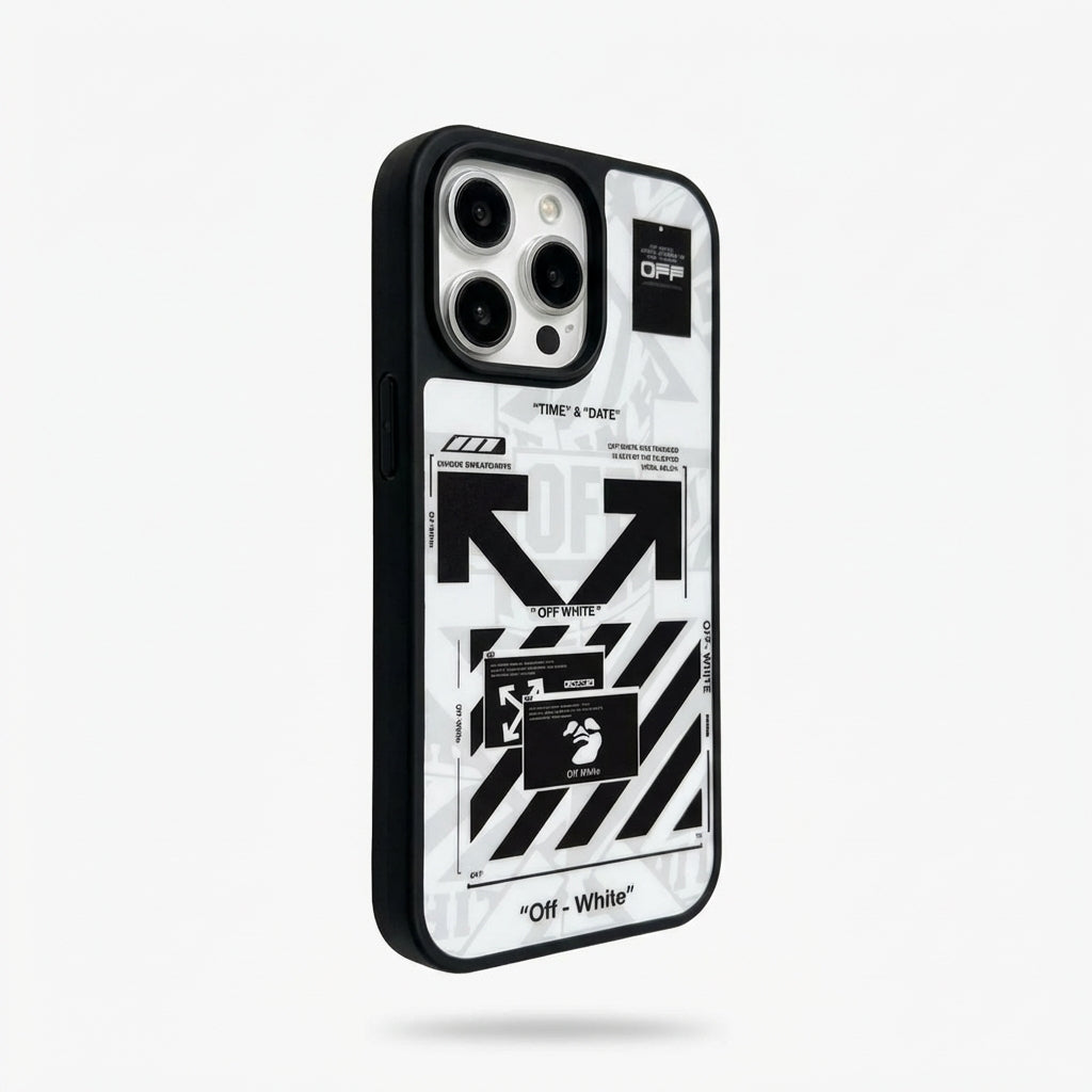 Off White inspired White Logo - Hypebeast Designer Case