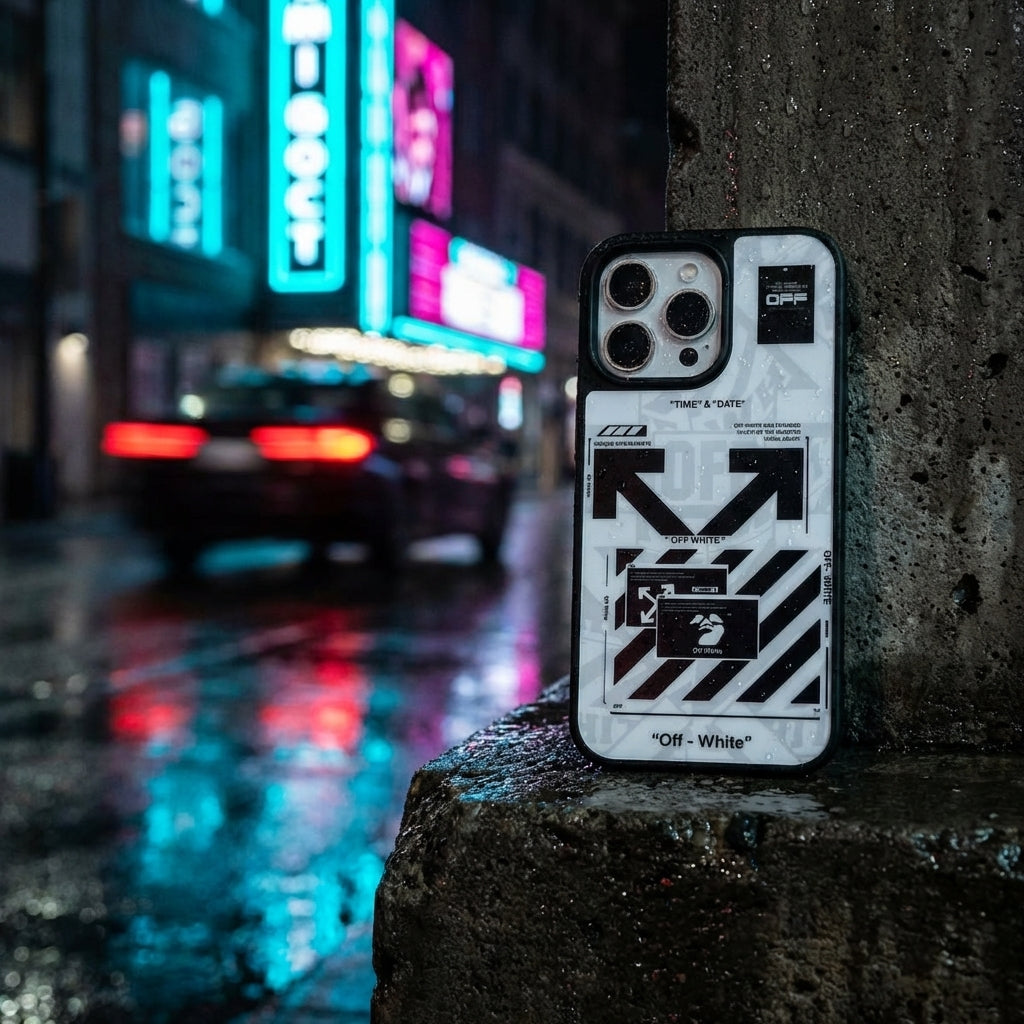 Off White inspired White Logo - Hypebeast Designer Case