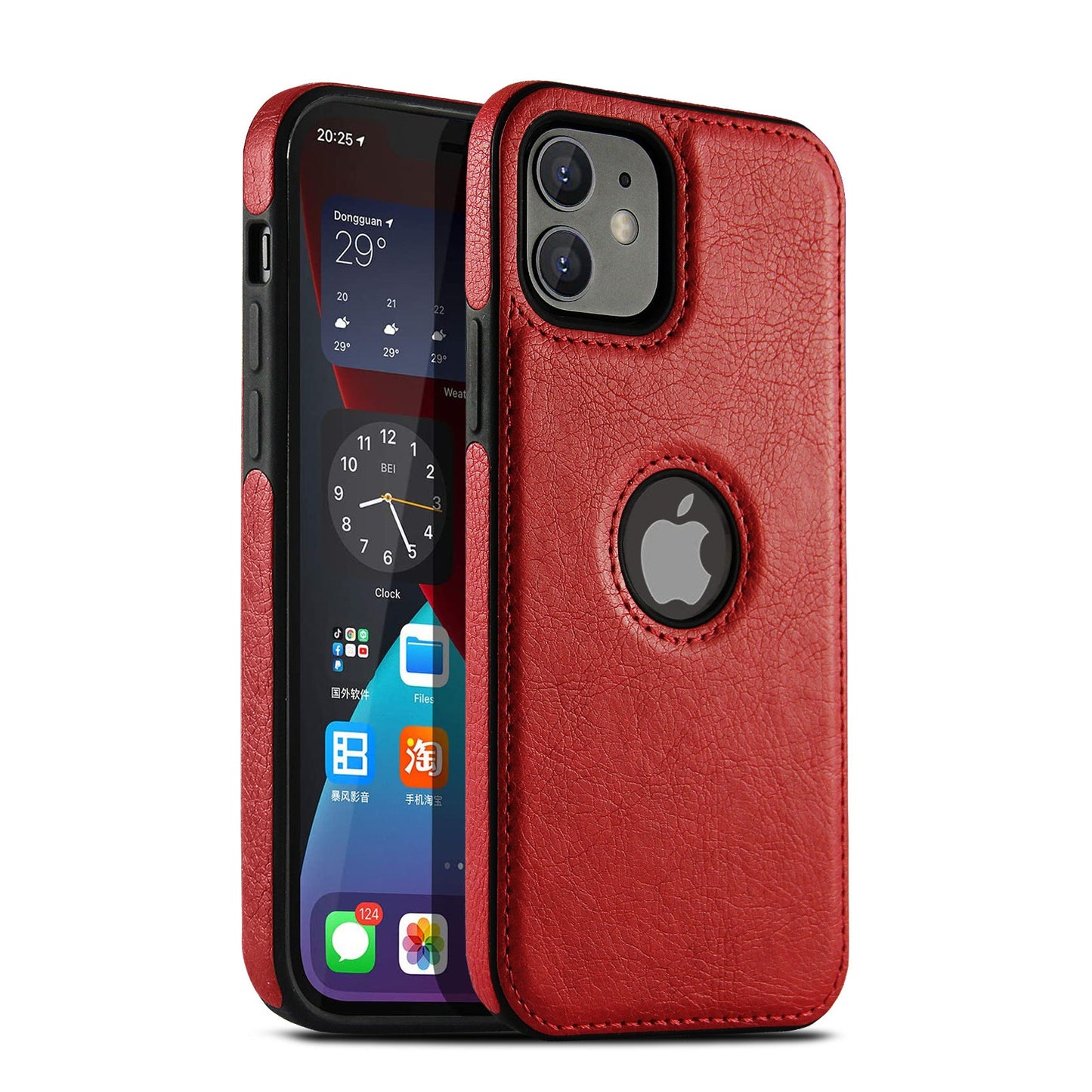 Vintage Faux Leather iPhone Case Precise Fit - Red