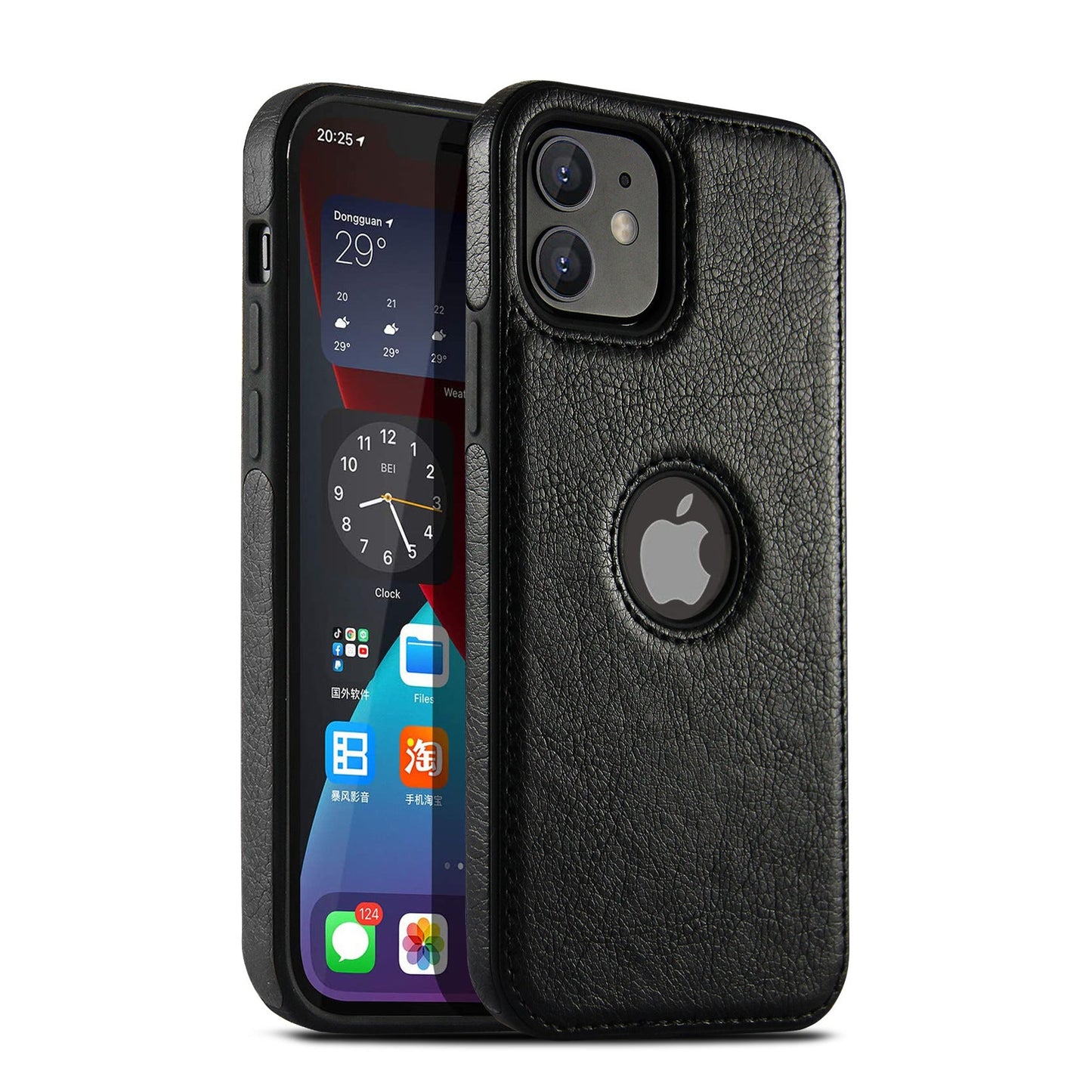 Vintage Faux Leather iPhone Case Precise Fit - Black