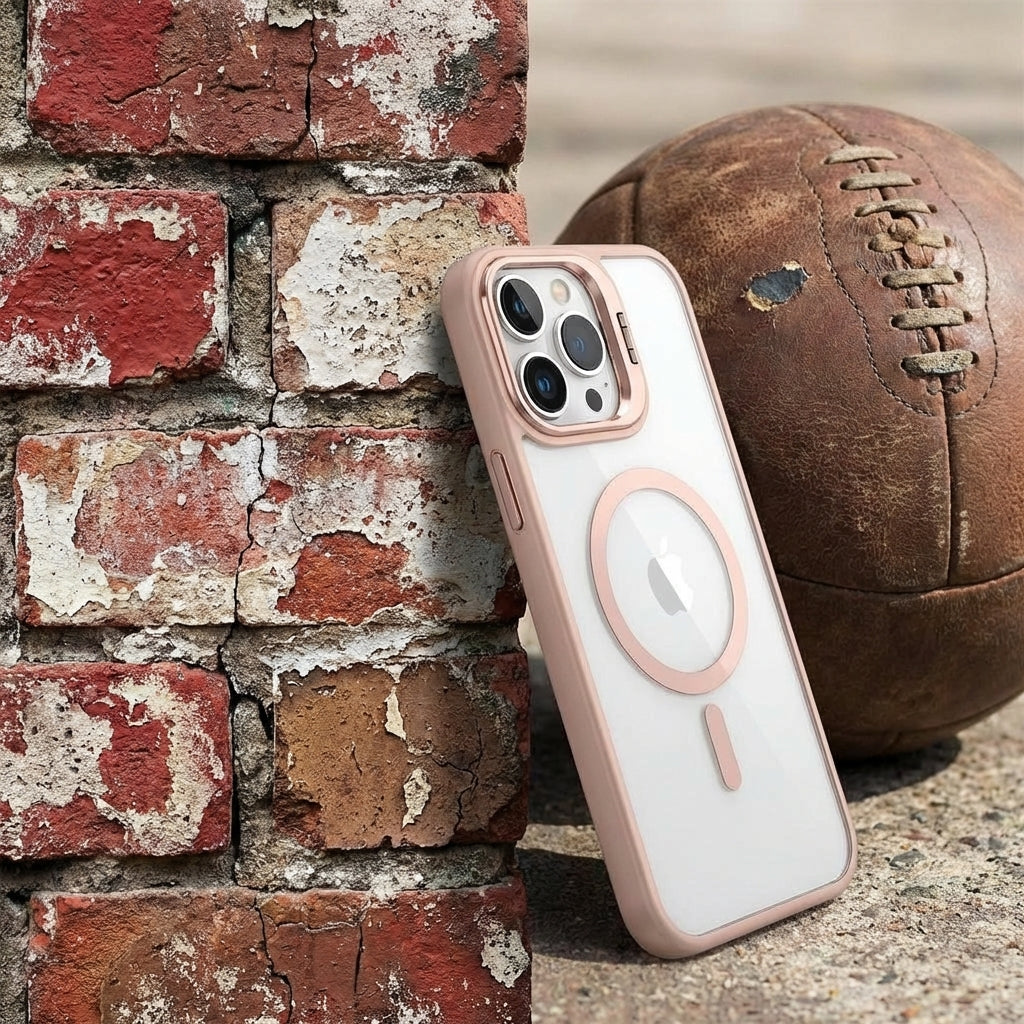 Magnetic Wireless Charging Hard Case | Pink with Invisible Kickstand