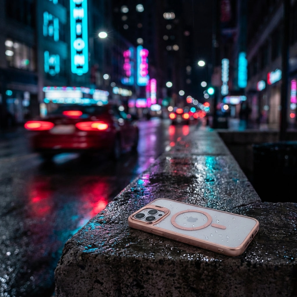 Magnetic Wireless Charging Hard Case | Pink with Invisible Kickstand