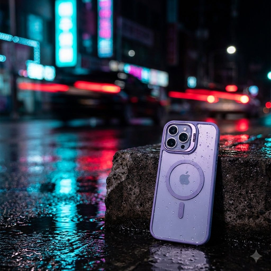 Magnetic Wireless Charging Hard Case | Light Purple with Invisible Kickstand