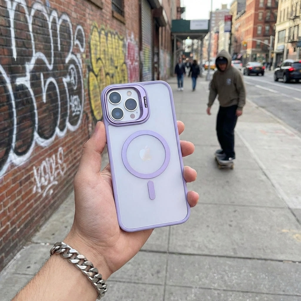 Magnetic Wireless Charging Hard Case | Light Purple with Invisible Kickstand