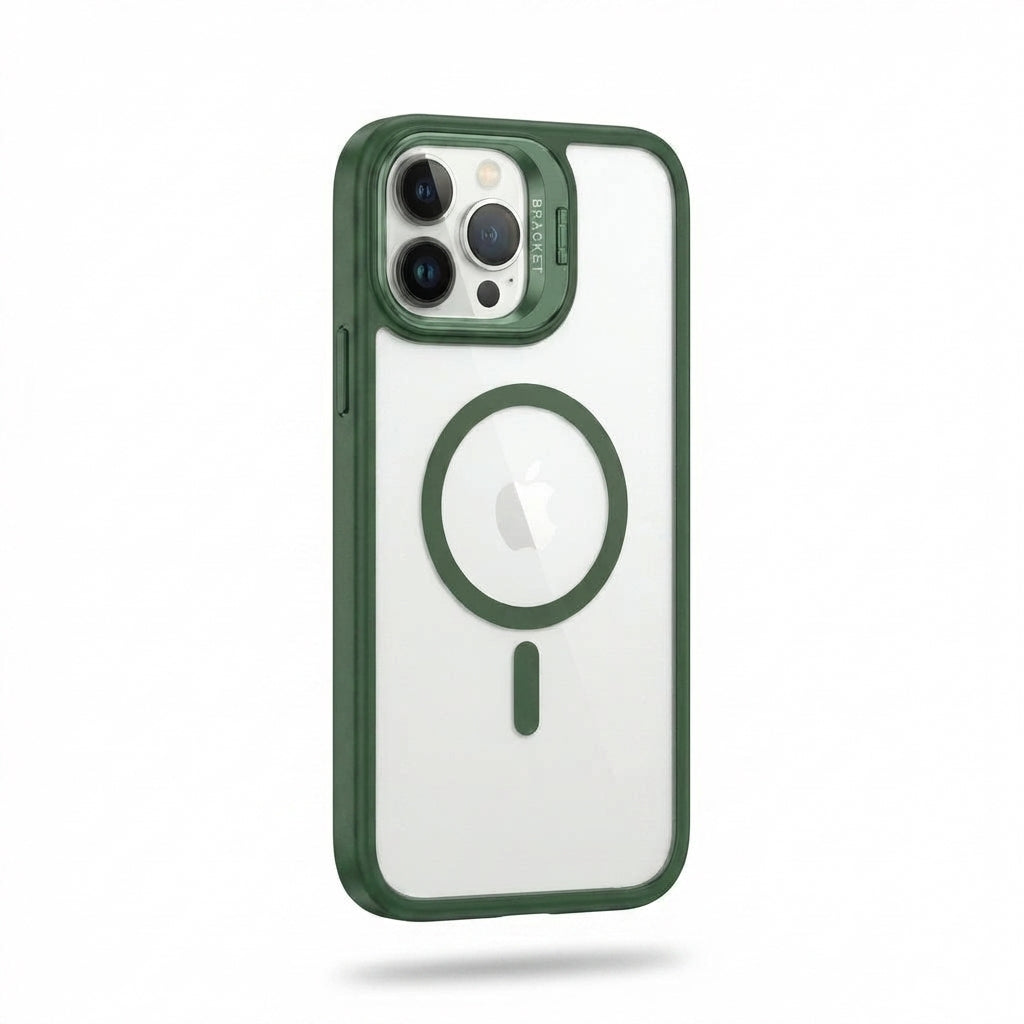 Magnetic Wireless Charging Hard Case | Green with Invisible Kickstand