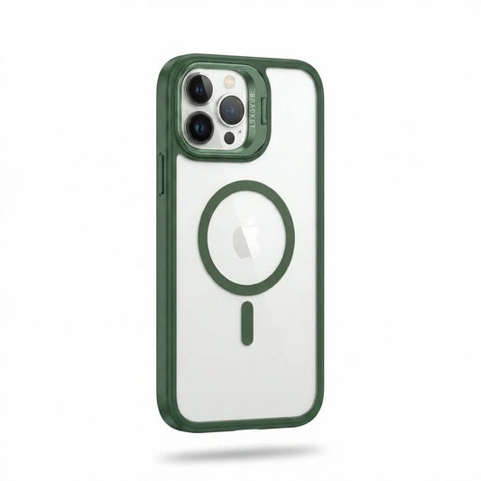 Magnetic Wireless Charging Hard Case | Green with Invisible Kickstand