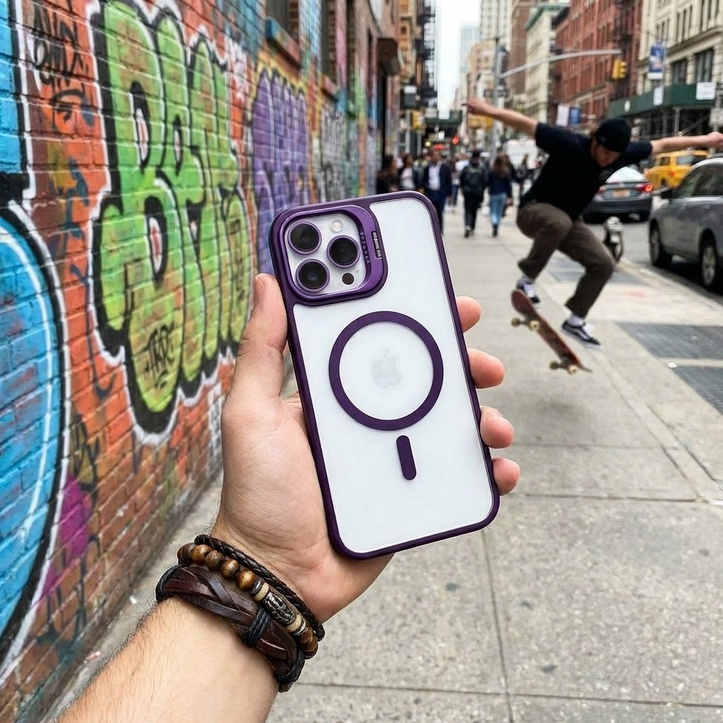 Magnetic Wireless Charging Hard Case | Purple with Invisible Kickstand