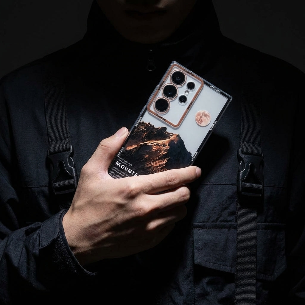 Orange Snow Mountain Streetwear Galaxy S26 Case – Deconstructed Landscape Protective Cover