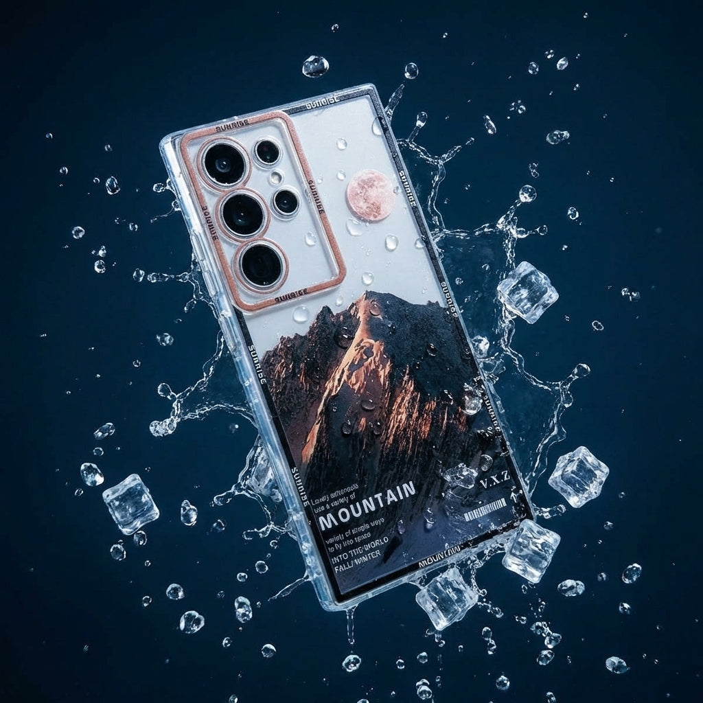 Orange Snow Mountain Streetwear Galaxy S26 Case – Deconstructed Landscape Protective Cover