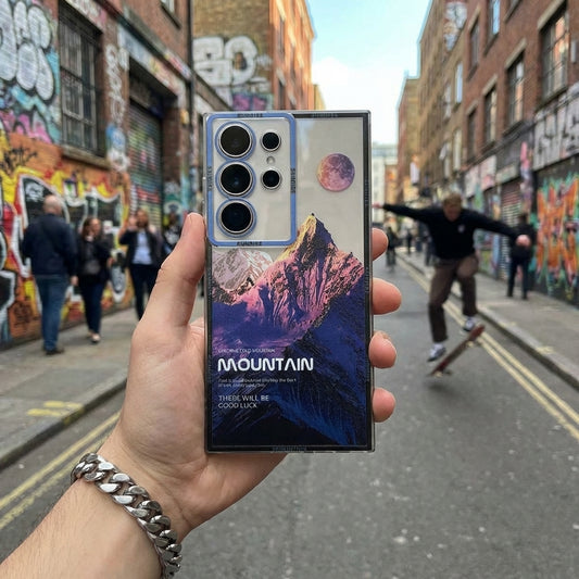 Blue Snow Mountain Streetwear Galaxy S26 Case – Deconstructed Landscape Protective Cover