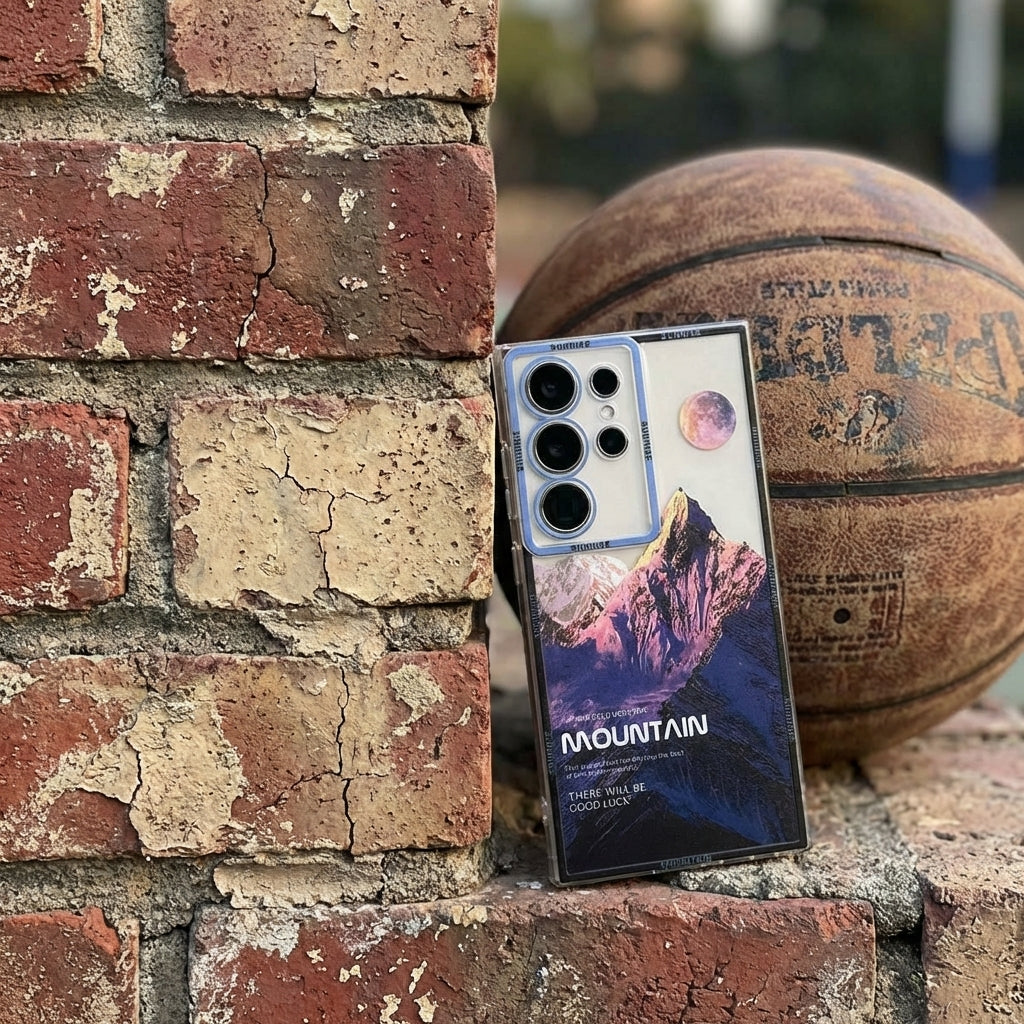 Blue Snow Mountain Streetwear Galaxy S26 Case – Deconstructed Landscape Protective Cover