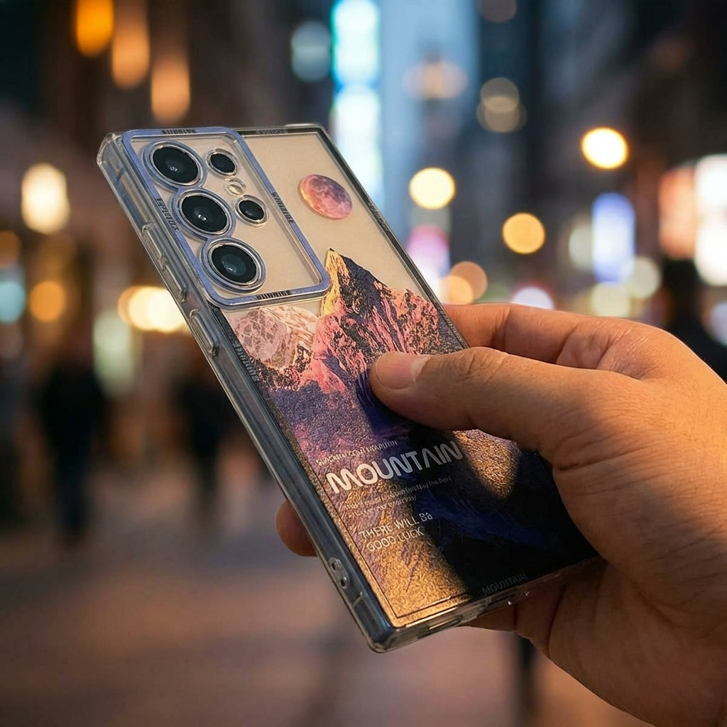 Blue Snow Mountain Streetwear Galaxy S26 Case – Deconstructed Landscape Protective Cover