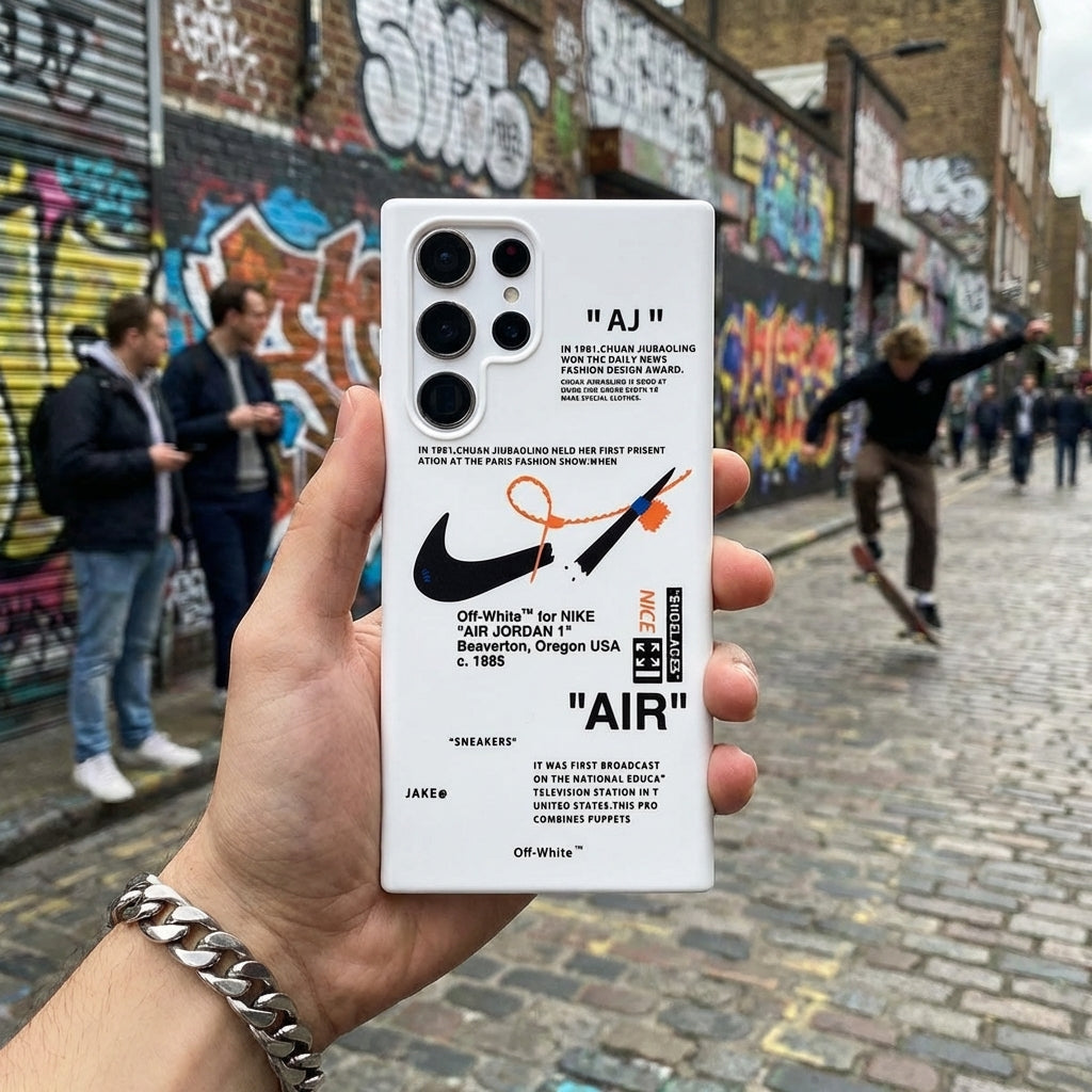 White Streetwear Galaxy S26 Case – Industrial Deconstructed Protective Cover