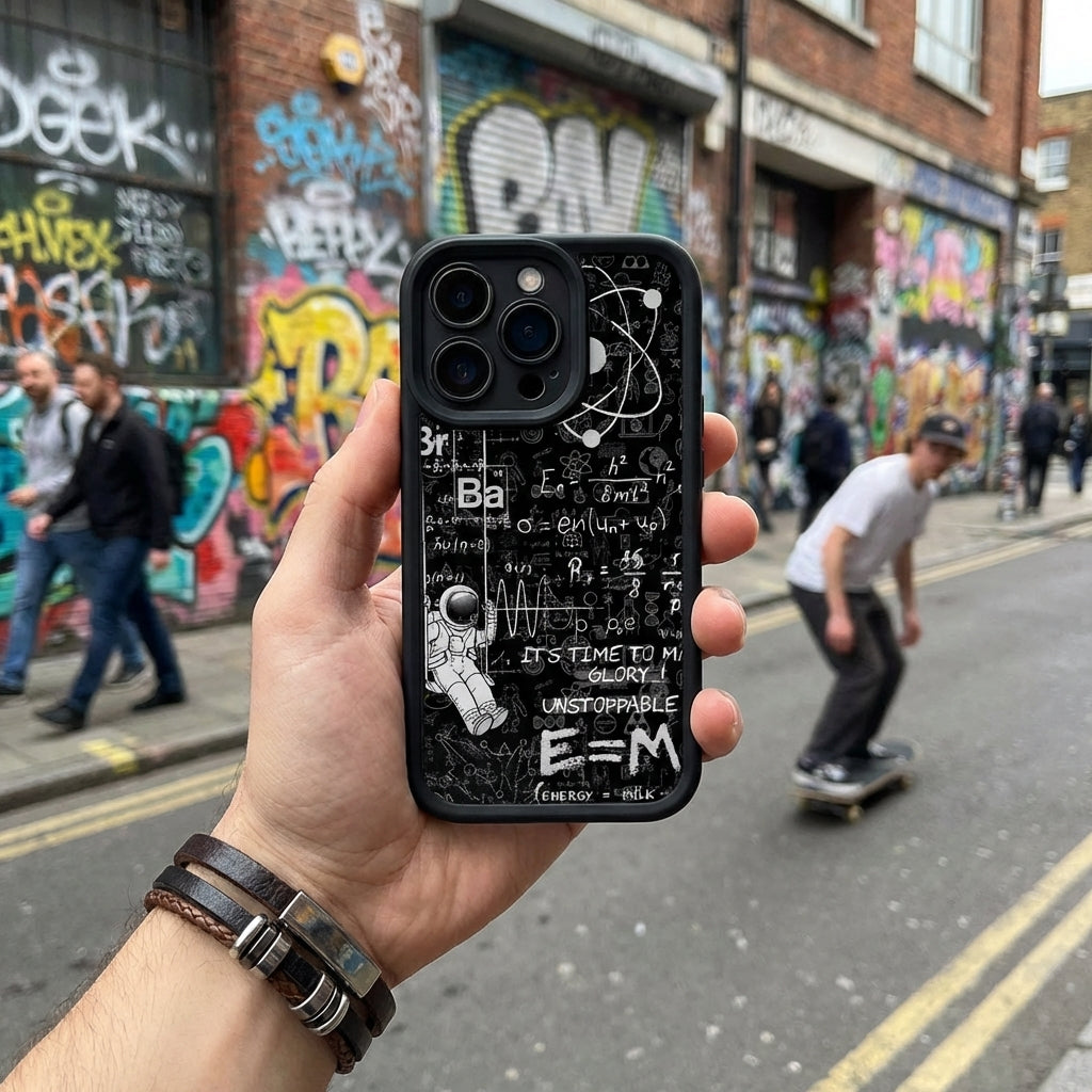 Black Astronaut Aesthetic iPhone Case – Slim Matte Shockproof Silicone Cover