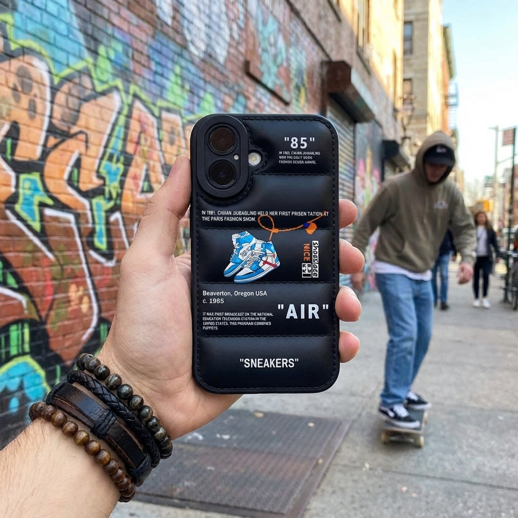 Nike x Off White Inspired 3D Black iPhone Case – Hypebeast Style (Blue)