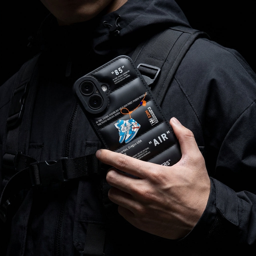 Nike x Off White Inspired 3D Black iPhone Case – Hypebeast Style (Blue)