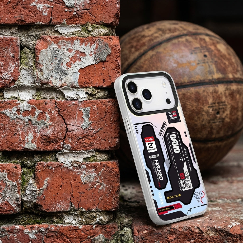 MagSafe Cyberpunk Red iPhone Case – Futuristic Protective Cover
