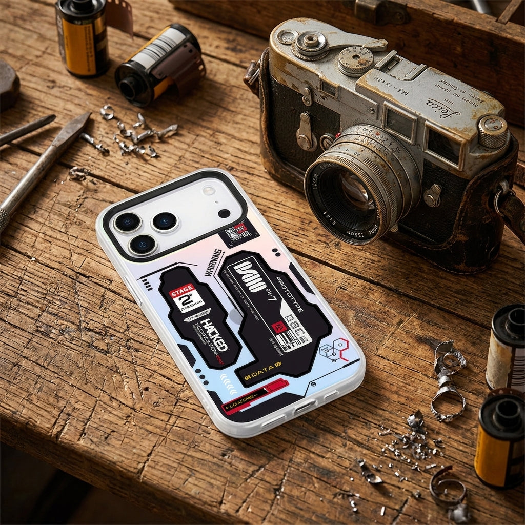 MagSafe Cyberpunk Red iPhone Case – Futuristic Protective Cover