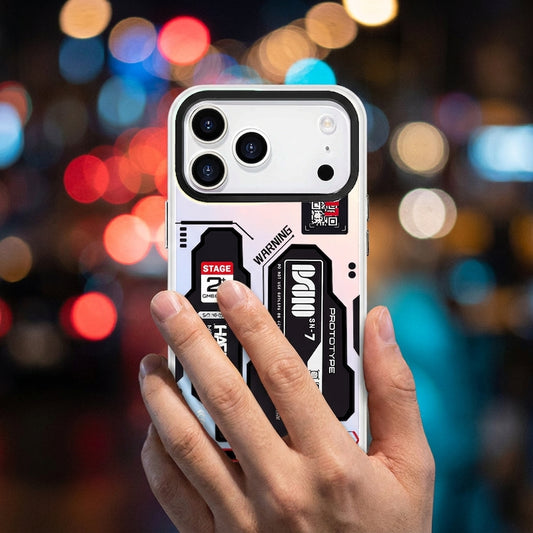 MagSafe Cyberpunk Red iPhone Case – Futuristic Protective Cover