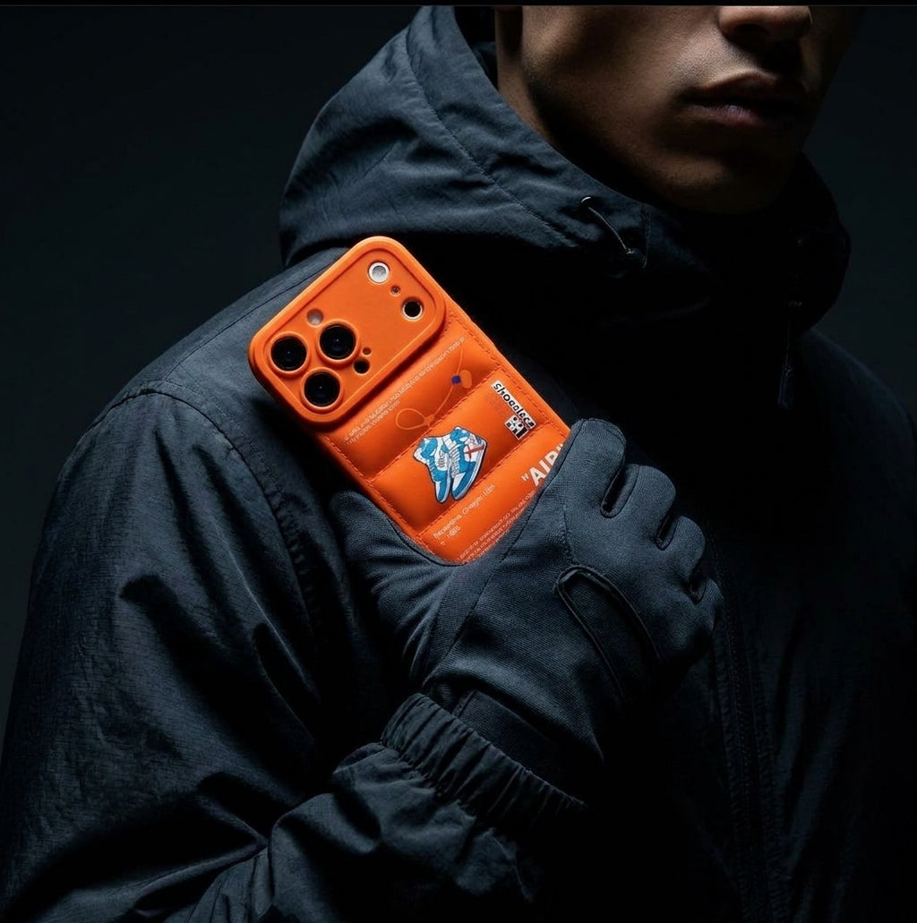 Nike x Off White Inspired 3D Orange iPhone Case – Hypebeast Style (Blue)