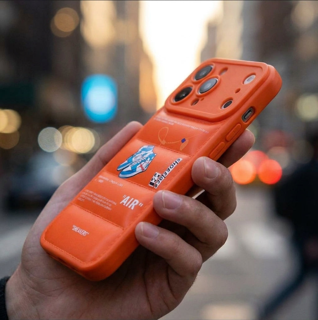 Nike x Off White Inspired 3D Orange iPhone Case – Hypebeast Style (Blue)