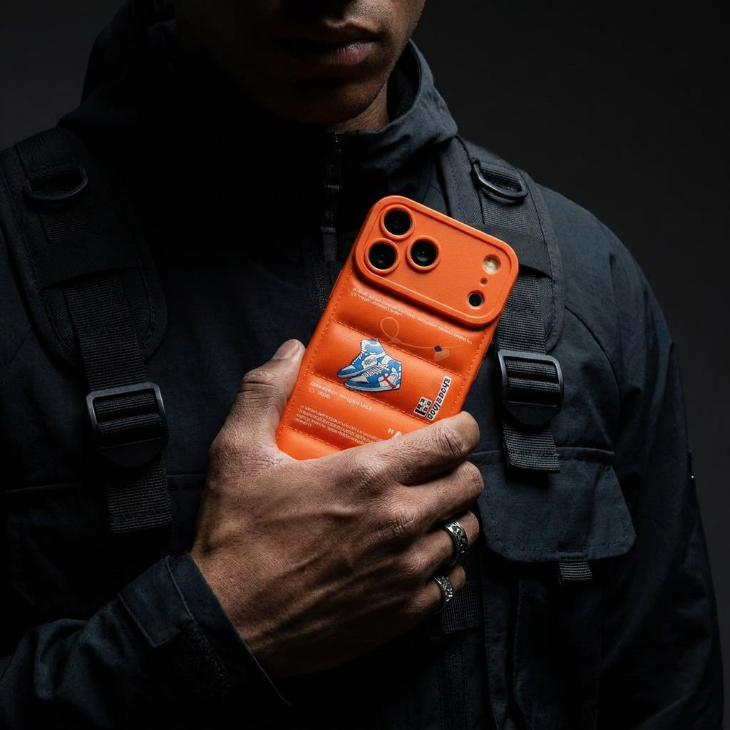 Nike x Off White Inspired 3D Orange iPhone Case – Hypebeast Style (Blue)