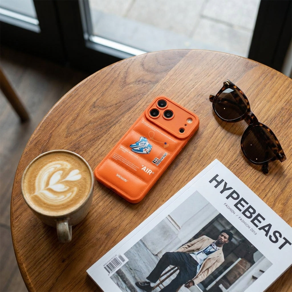 Nike x Off White Inspired 3D Orange iPhone Case – Hypebeast Style (Blue)