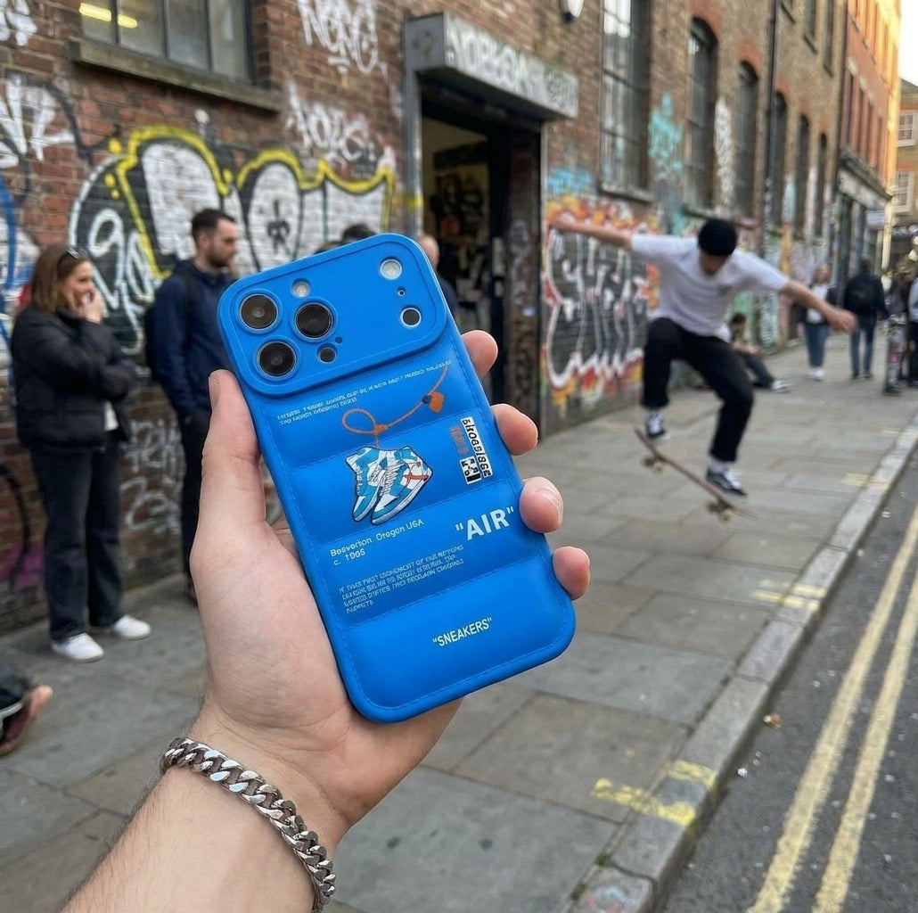 Nike x Off White Inspired 3D Blue iPhone Case – Hypebeast Style (Blue)
