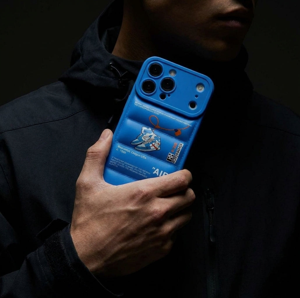 Nike x Off White Inspired 3D Blue iPhone Case – Hypebeast Style (Blue)