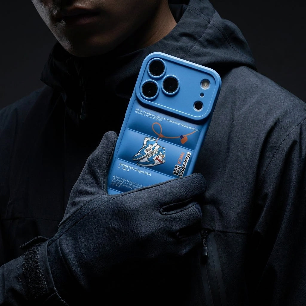 Nike x Off White Inspired 3D Blue iPhone Case – Hypebeast Style (Blue)