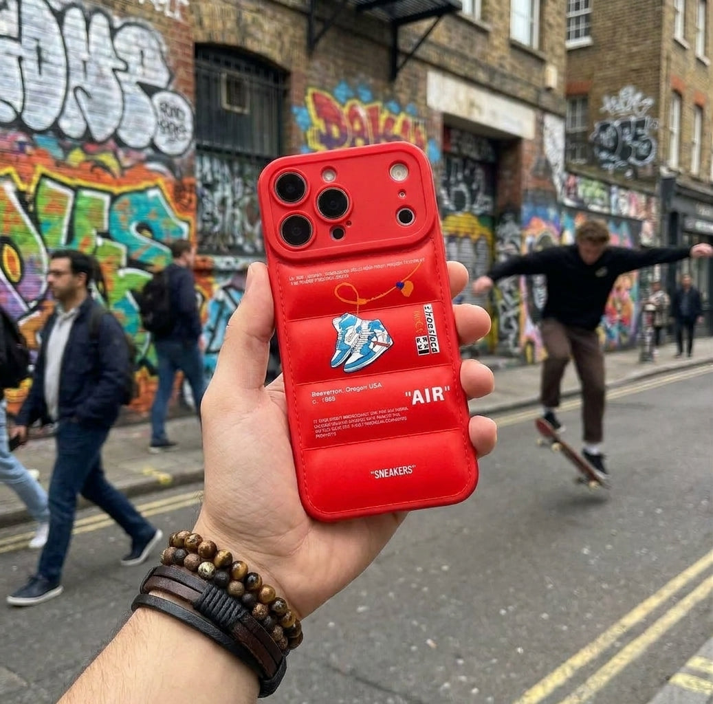 Nike x Off White Inspired 3D Red iPhone Case – Hypebeast Style (Blue)