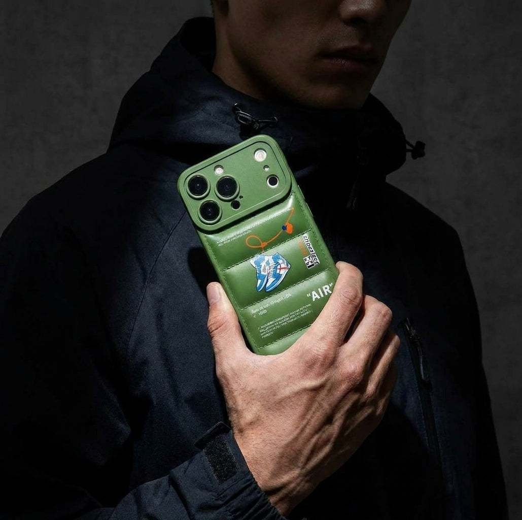Nike x Off White Inspired 3D Green iPhone Case – Hypebeast Style (Blue)