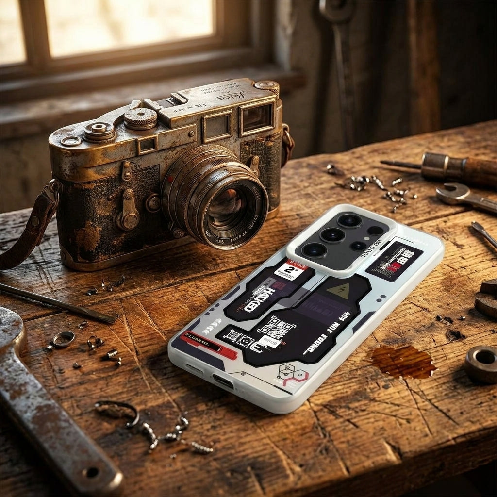Cyberpunk White Galaxy S26 Case – Futuristic Protective Cover