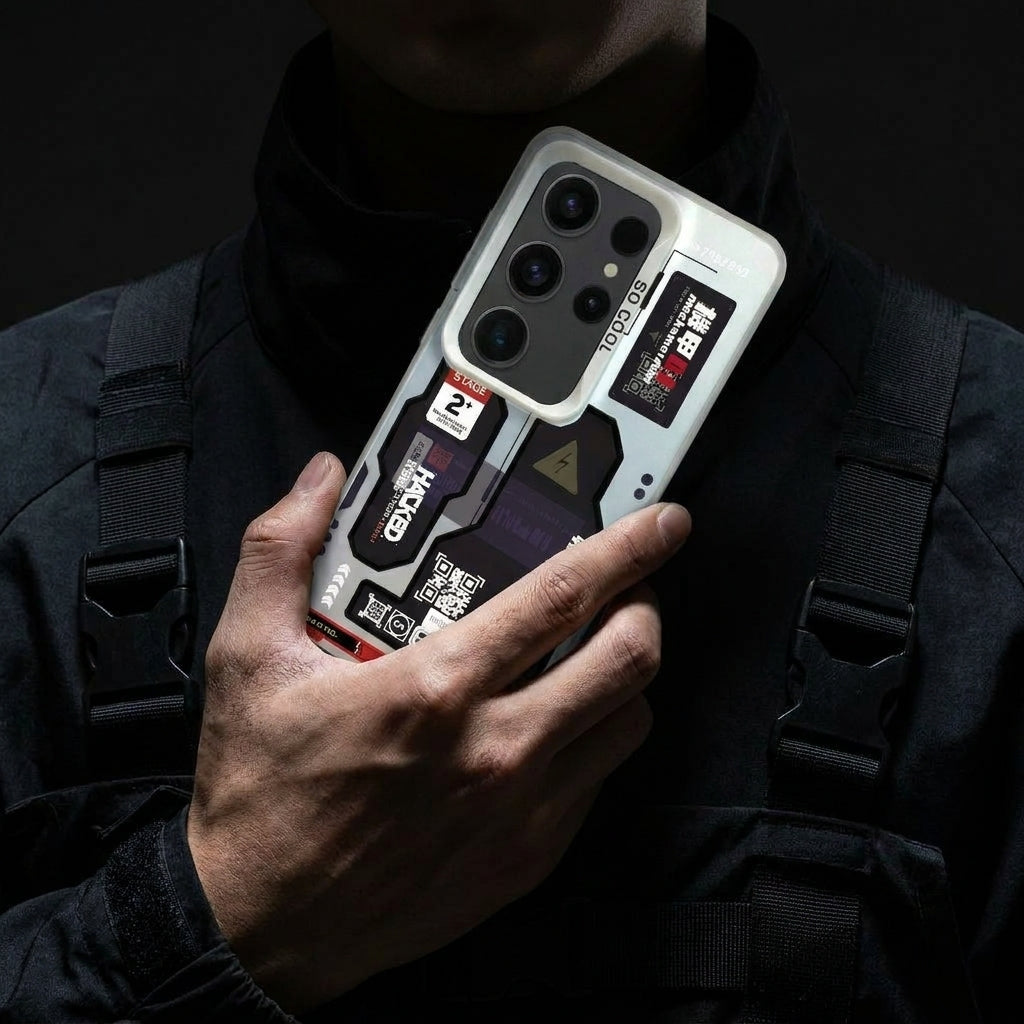 Cyberpunk White Galaxy S26 Case – Futuristic Protective Cover