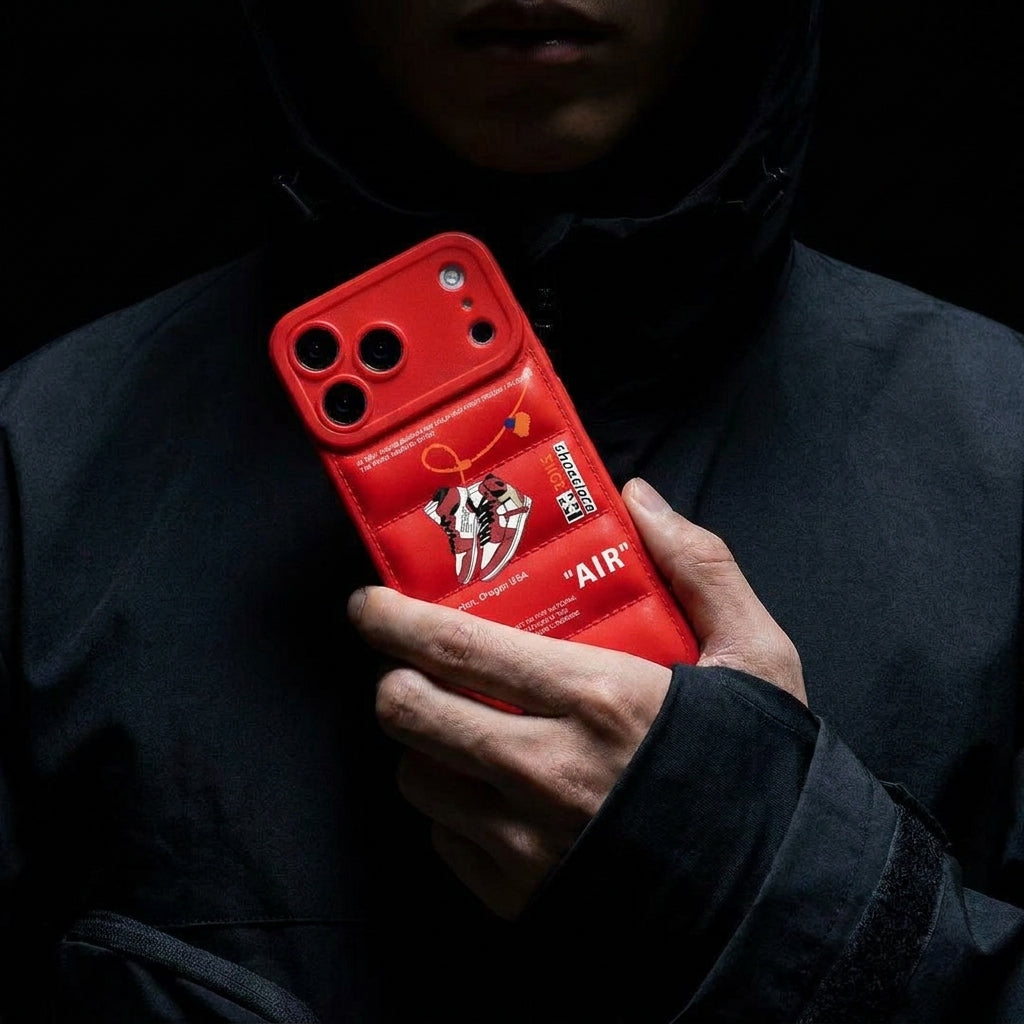 Nike x Off White Inspired 3D Red iPhone Case – Hypebeast Style (Red)