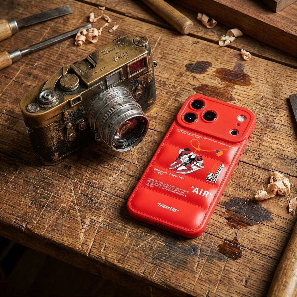 Nike x Off White Inspired 3D Red iPhone Case – Hypebeast Style (Red)