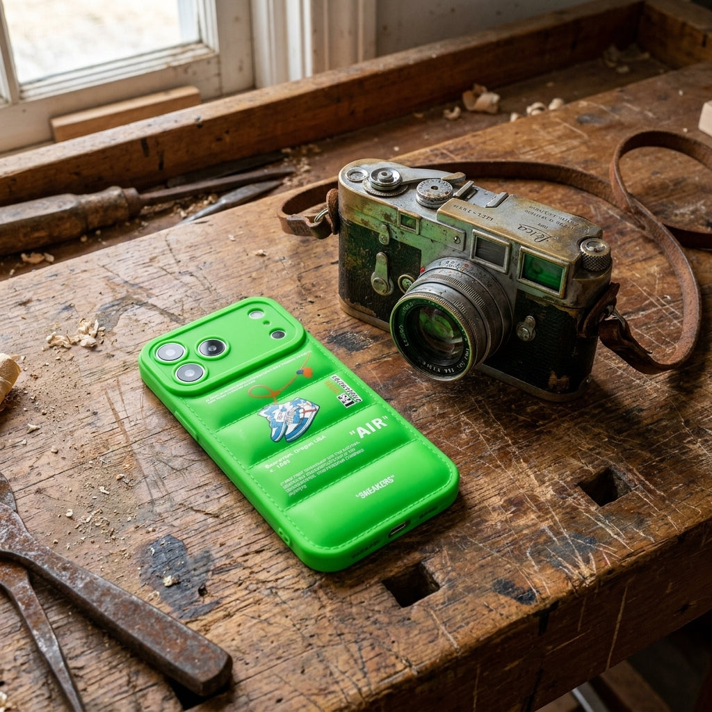 Nike x Off White Inspired 3D Chartreuse  iPhone Case – Hypebeast Style (Blue)