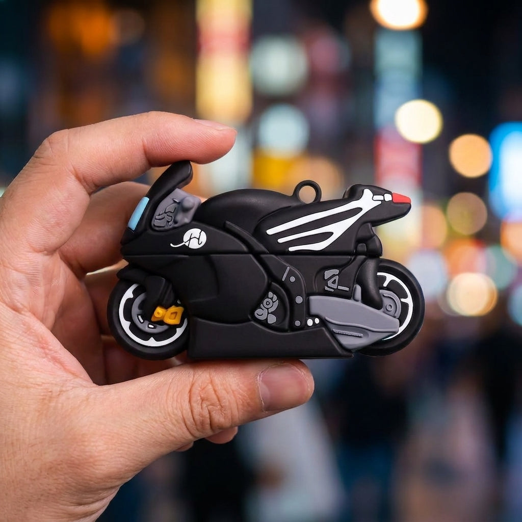 Motorcycle AirPods Case – Trendy Streetwear Protective Cover (Limited Edition)