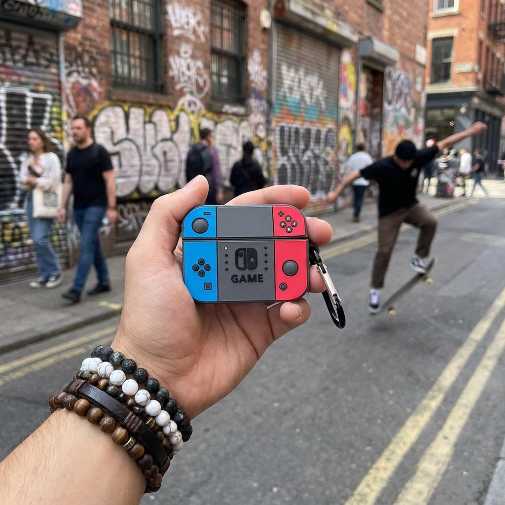 3D Creative Game Console AirPods Case - Red Blue