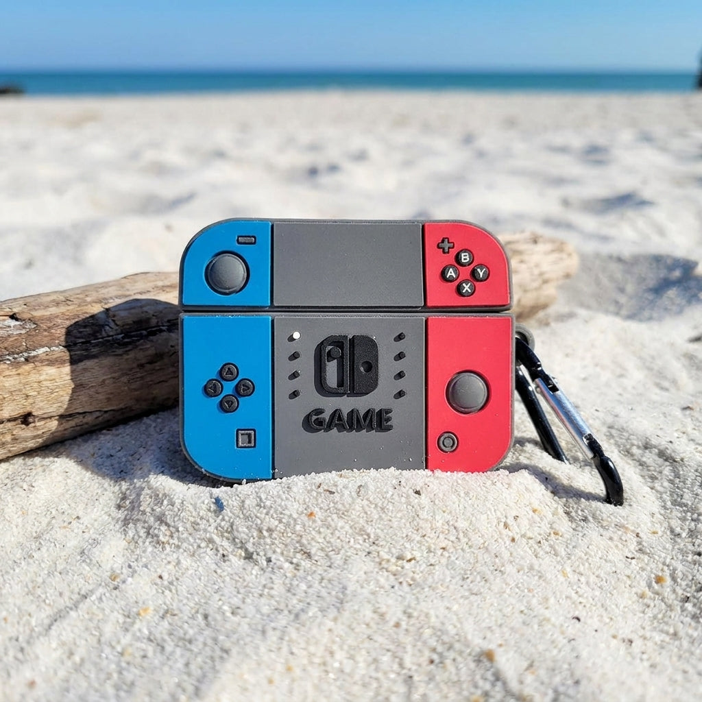3D Creative Game Console AirPods Case - Red Blue